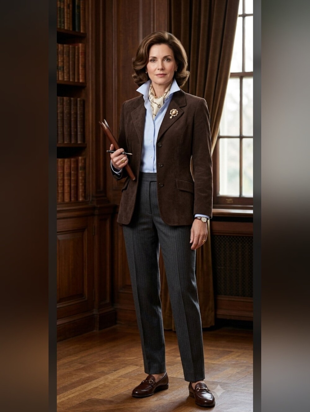Cache Vintage Brown Blazer Jacket 6 Old Money Professional